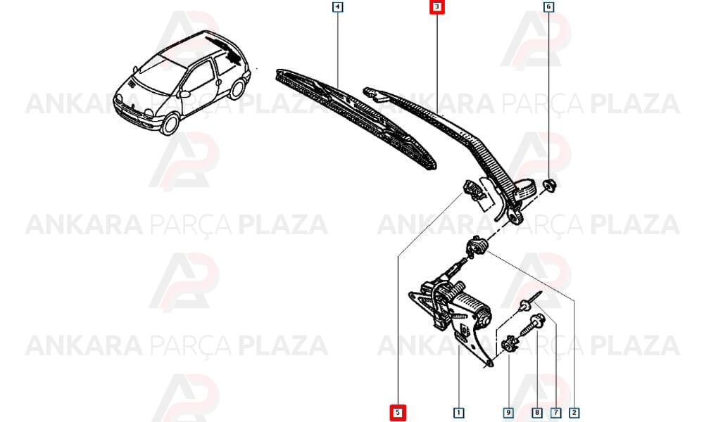 Twingo Silecek Kolu Arka Orjinal 7701040570