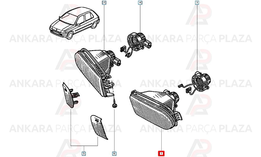 Renault 9 Clio Laguna Megane Sis Farı Ön Sol Meydan