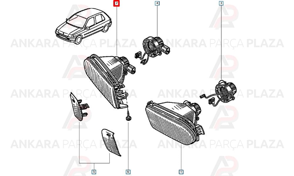 Renault 9 Clio Laguna Megane Sis Farı Ön Sağ Meydan