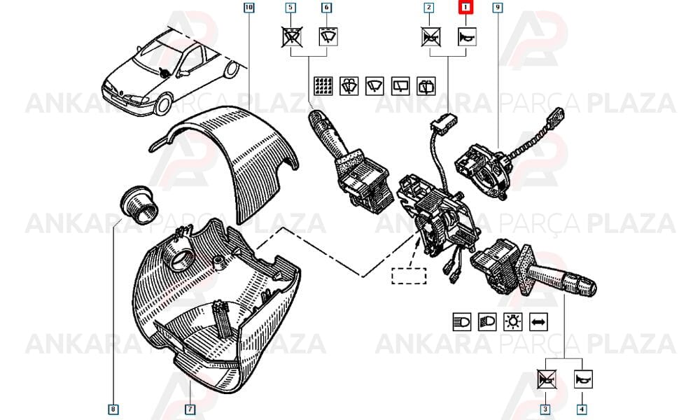 Direksiyon İkaz Kol Bağlantı Parçası Megane 7701040728