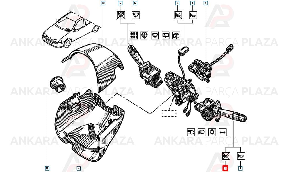 Renault Megane 1 Far Sinyal Kumanda Kolu Sisli Valeo