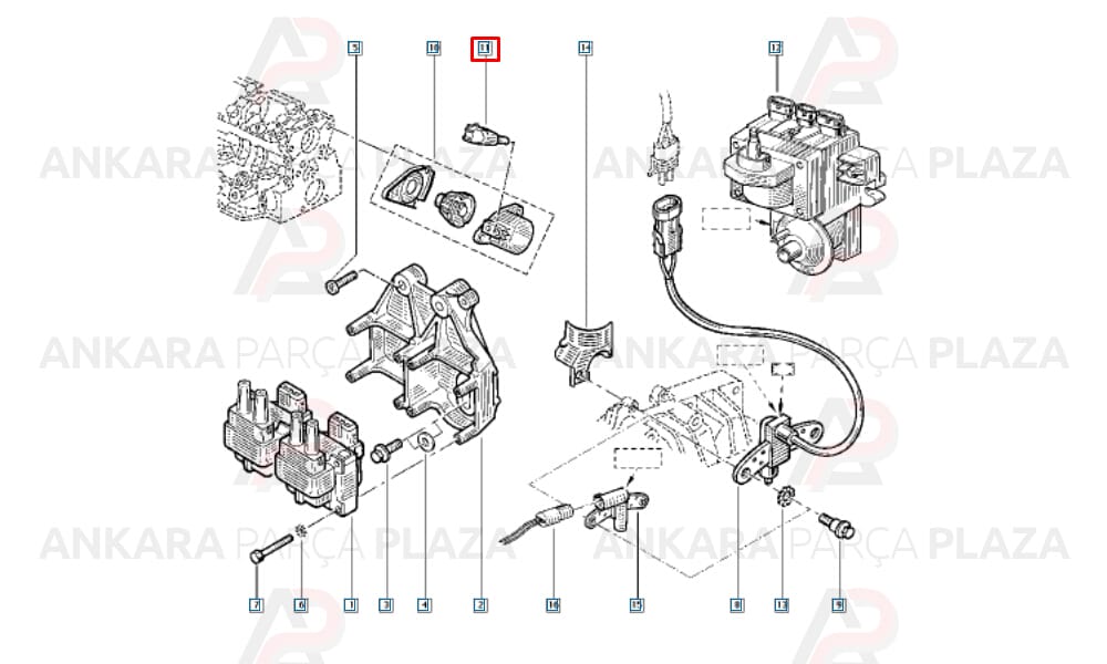 Megane Laguna 2.0 8V F3R Eksantrik Mil Sensörü Kaptörü 7701040781