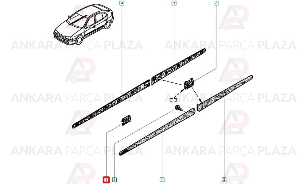 Kapı Bant Tırnağı Agrafı Megane 7701040837