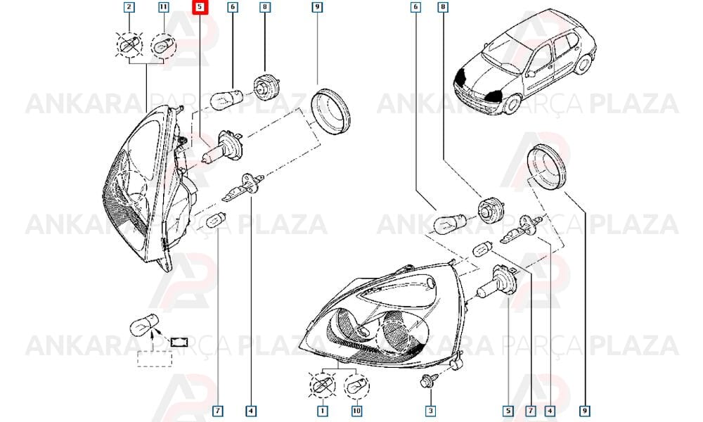 Clio Kangoo Megane Laguna Master Trafic Fluence H7 Far Ampulü 7701040849