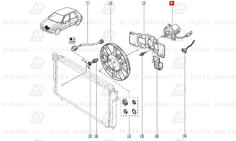 Renault R 9, R 11, R 19 Radyatör Klima Fan Motoru Soketli Tek Motor Seger