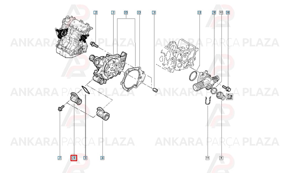 Clio Modüs Twingo 1.2 16V Su Pompası Rekoru Orijinal 7701041346