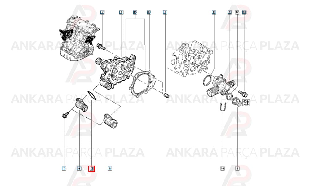 Twingo Clio Modüs 1.2 16V Su Pompası Contası Orijinal 7701041347