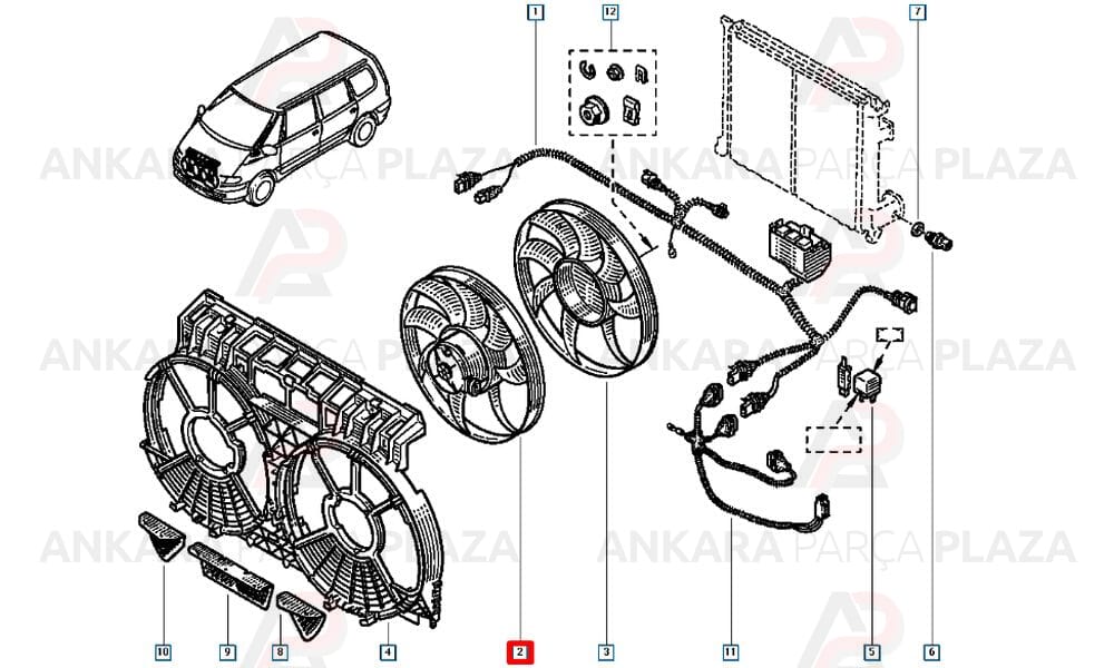 Laguna 2 Fan Motoru Motor + Pervane 7701041958