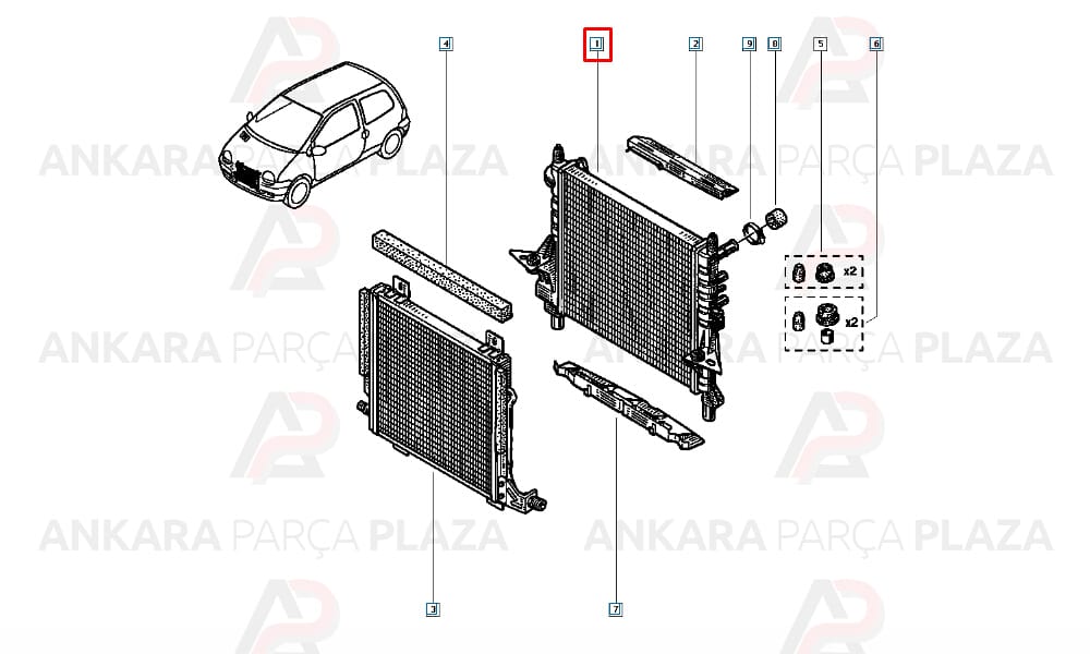 Su Radyatörü Renault Twingo 1.2 16V Klimalı Mekanik Otomatik