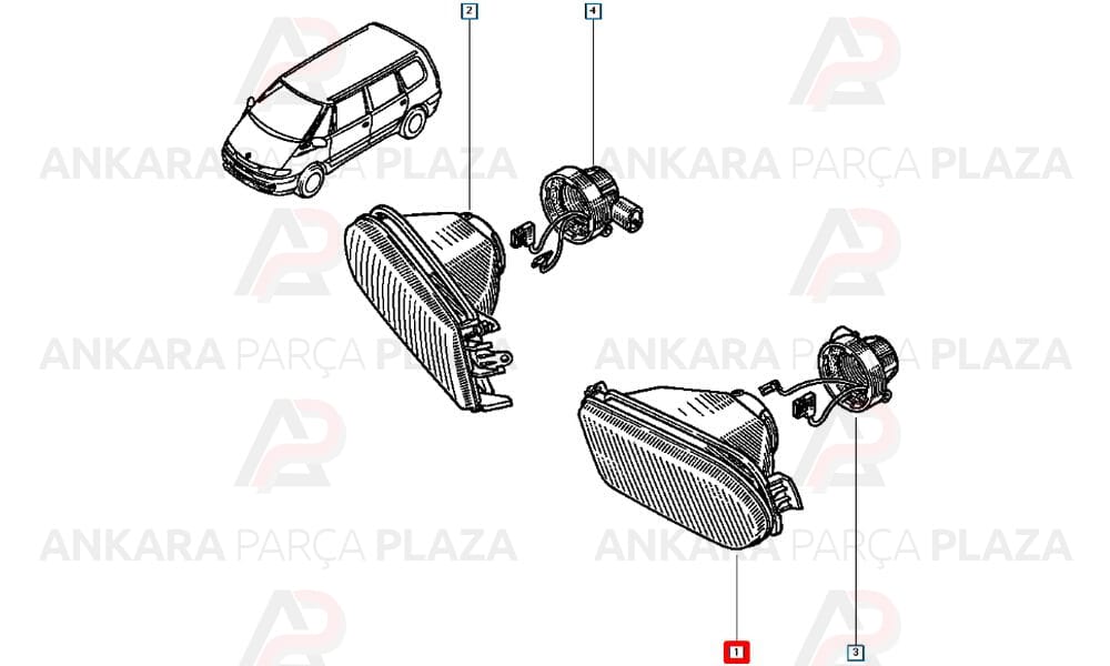Renault 9 Clio Laguna Megane Scenic Sis Farı Ön Sol Ayfar