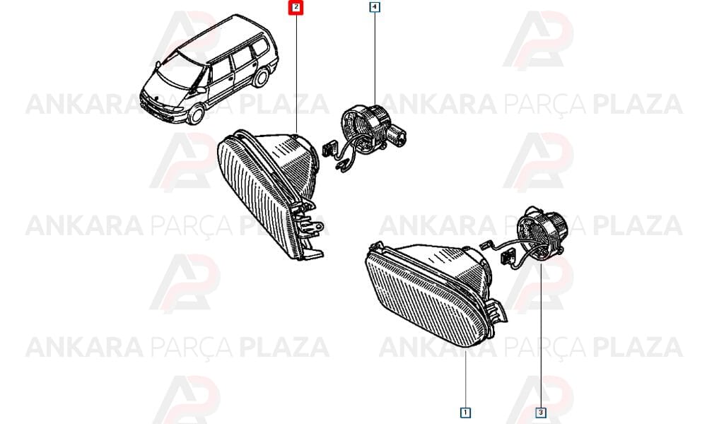 Renault 19 Clio Scenic Laguna Megane Sis Farı Ön Sağ Ayfar