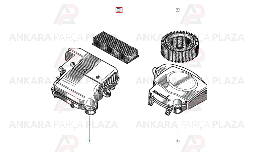 Hava Filtresi Clio 2 1.4 1.6 1998 2005 Kangoo 1.4 1997 >