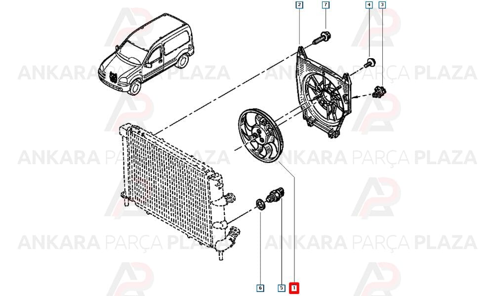 Kangoo 1.9 Dizel Radyatör Klima Fan Motoru Davlumbazlı Seger