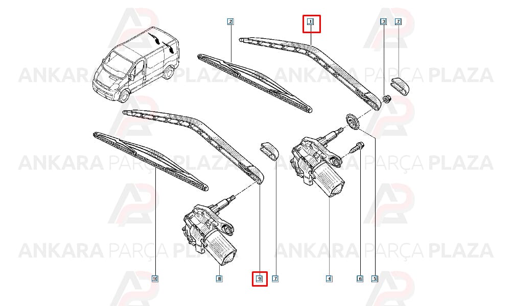 Kangoo, Trafic Em Arka Silecek Kolu Hellux