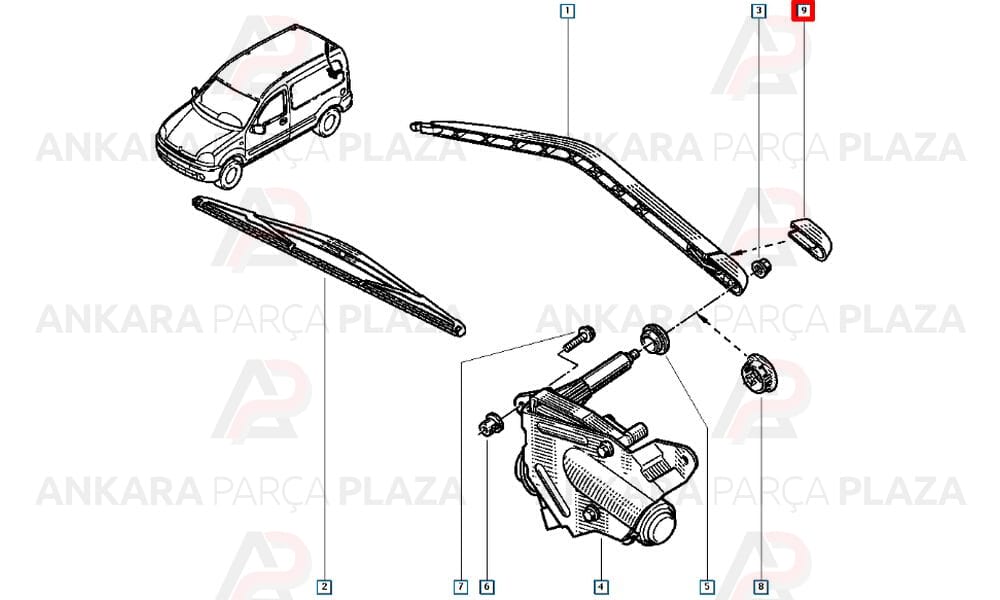 Silecek Kol Kapağı Megane-Kangoo-Trafic 7701043993