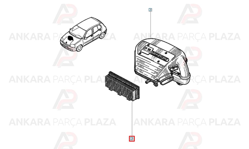 Hava Filtresi Tırnaklı Clio 2 Kangoo 1.9D 1997 >