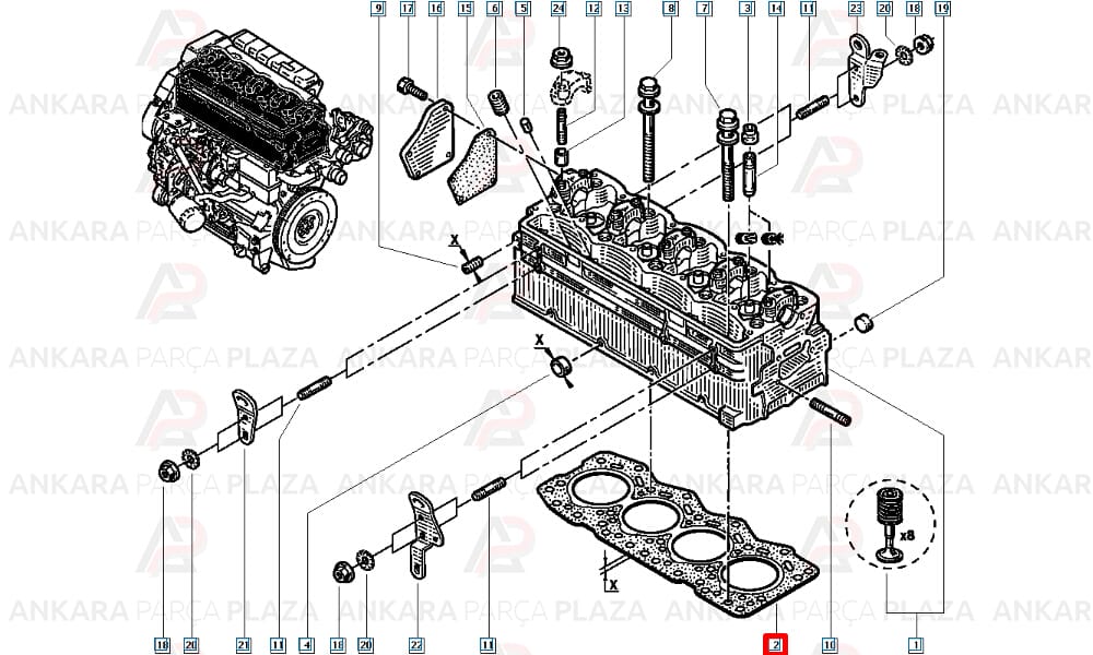 Ducato Master 2.8Td Silindir Kapak Contası 1.40Mm 2 Çentik 94.40Mm Royal