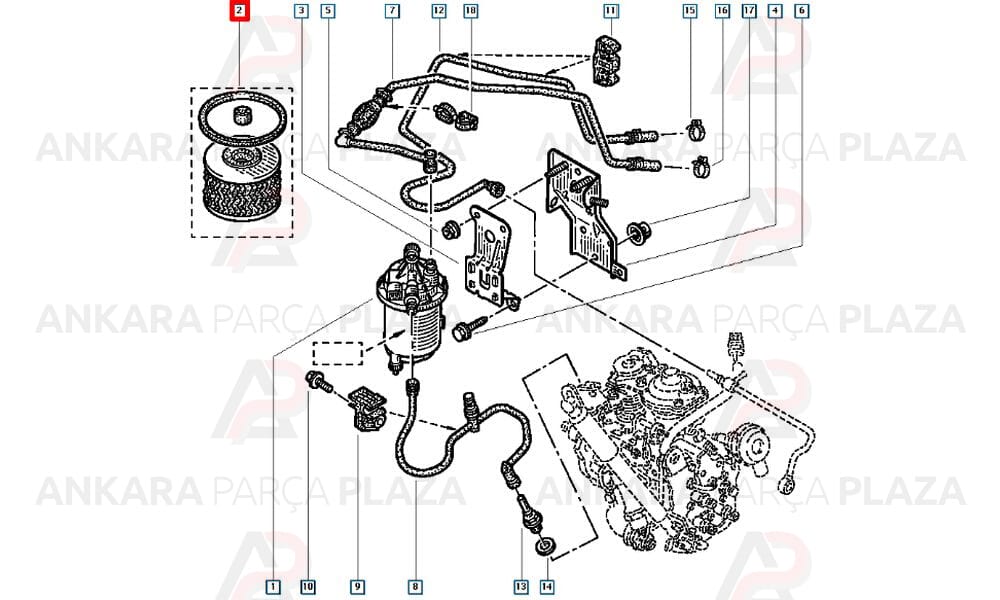 Laguna 2 Espace 4 Kangoo 1.9 Dcı Master 1/2 2.8Dtı Mazot Filtresi Sardes