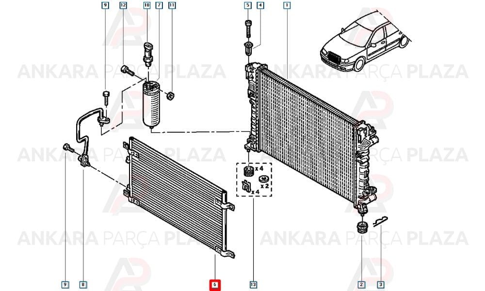 Klima Radyatörü Kondenser Renault Laguna 1 1.8 - 2.0 - 2.2 - 3.0 24V