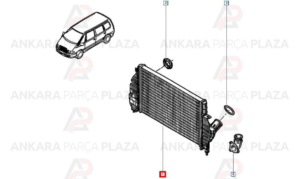 Turbo Radyatörü Espace 3 1.9Dtı 99 02 Laguna 1 1.9Dcı 99 01