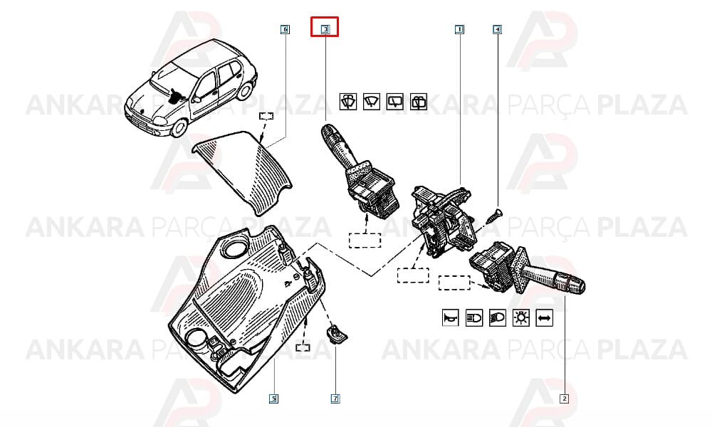 Silecek Kumanda Kolu Clio 2 H.B 7701045667
