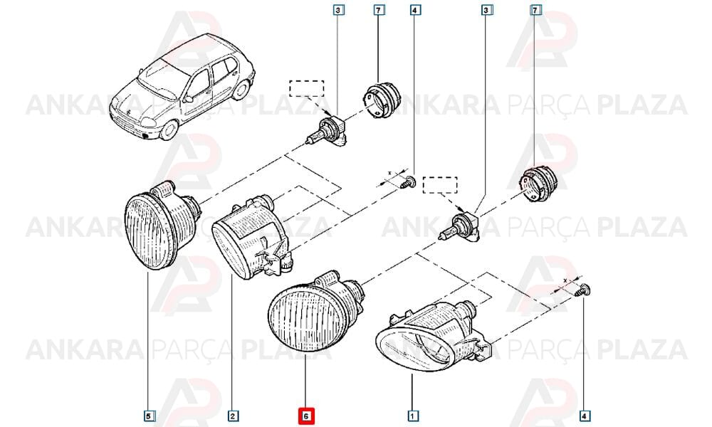 Espace Twingo Kangoo Laguna Megane Trafic Sis Farı Ön Sol Meydan