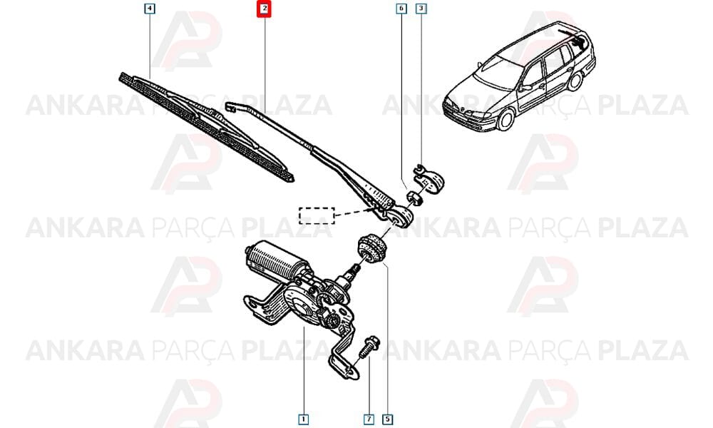 Megane 1 Arka Silecek Kolu Ve Süpürgesi Hellux