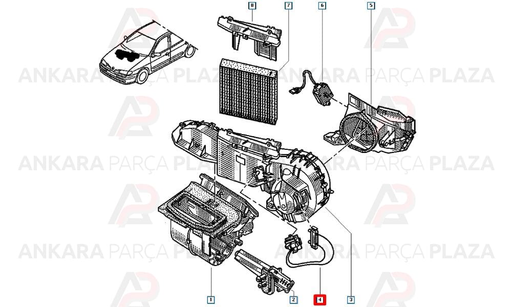 Kalorifer Rezistansı Megane 7701046060