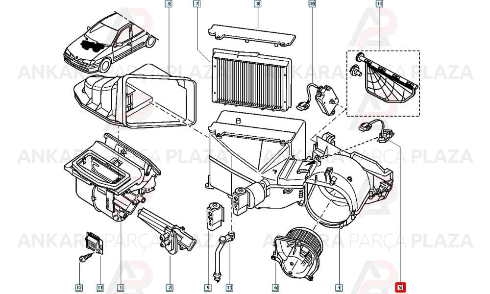 Elektronik Kontrol Ünitesi Kalorifer Rezistansı Renault Megane 2003 ->