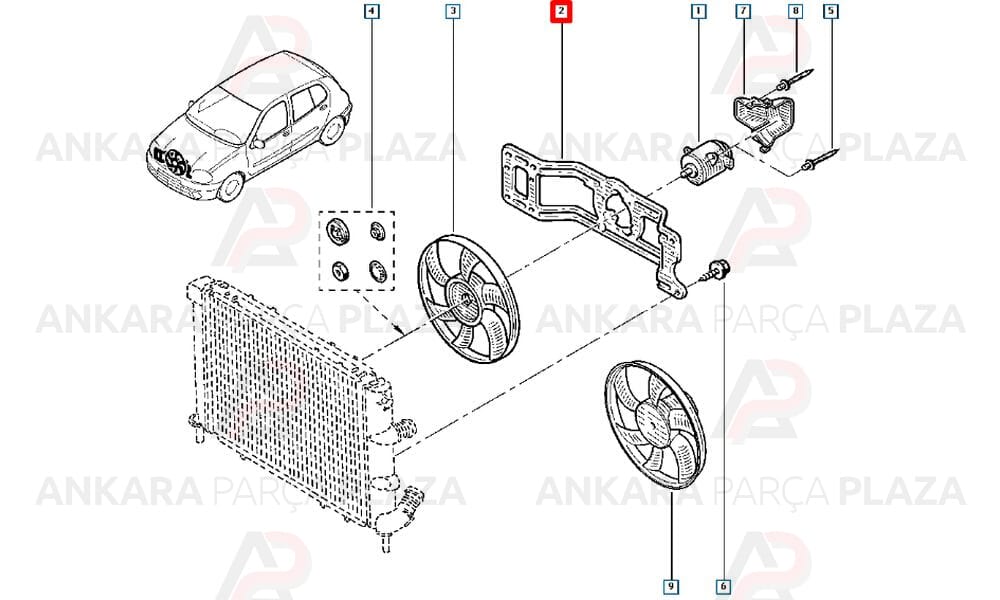 Kangoo Clio 2 Faz 1 Fan Motor Şasesi 7701046627