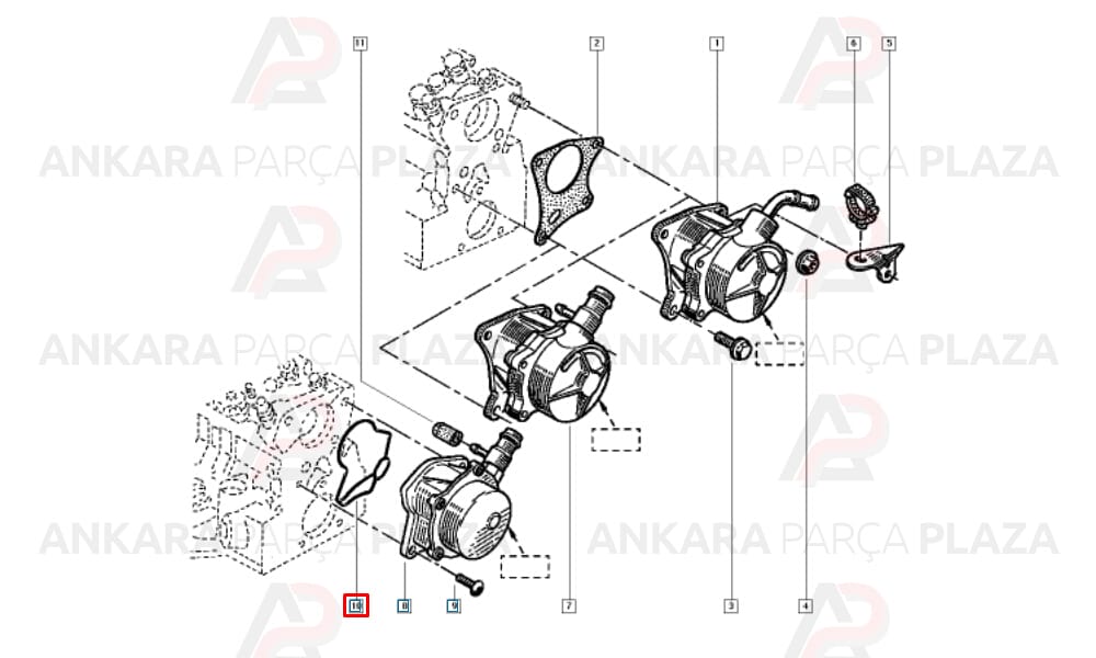 Trafic Megane 1.9 Turbo Dizel F9Q Vakum Pompa Contası 7701046634