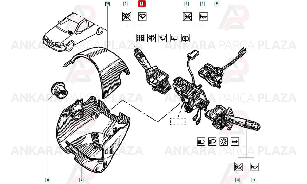 Silecek Kumanda Kolu Megane 7701047264