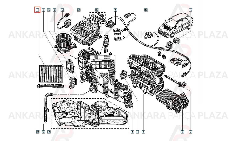 Polen Filtresi Renault Scenic 2 Rx4 1999 - 2003 Klimalı