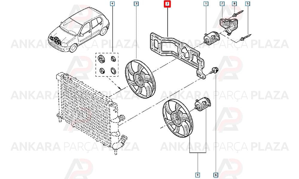 Clio Symbol Fan Motor Şasesi Klimasız 7701048243