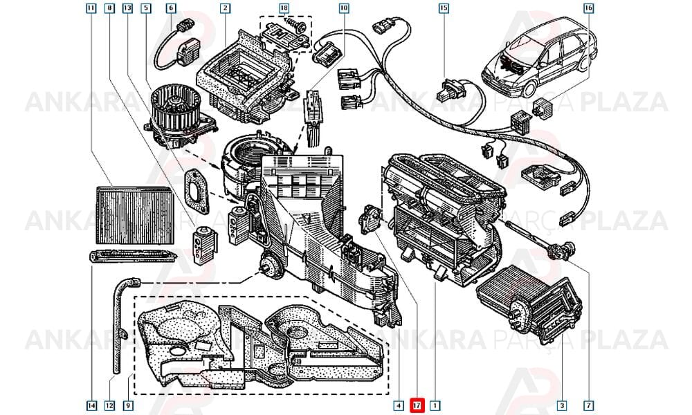 Kalorifer Motoru Megane 1 7701048386