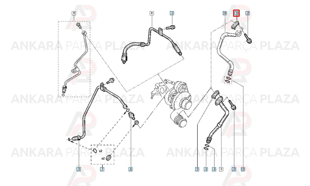 Kangoo, Clio, Master, Trafic 2.2 - 2.5 Turbo Hortumu O-Ring Contası Oto Conta