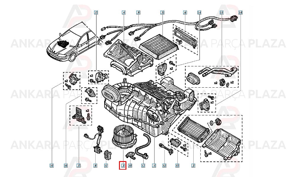 Kalorifer Motoru Renault Laguna 2 12V