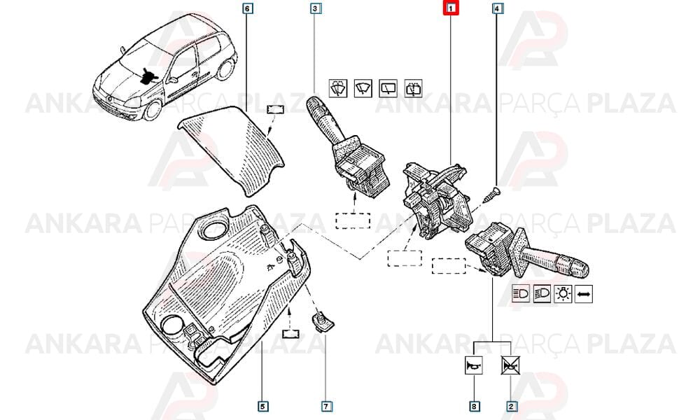 Direksiyon Zembereği Airbag Sargısı Renault Clio Symbol - Thalia
