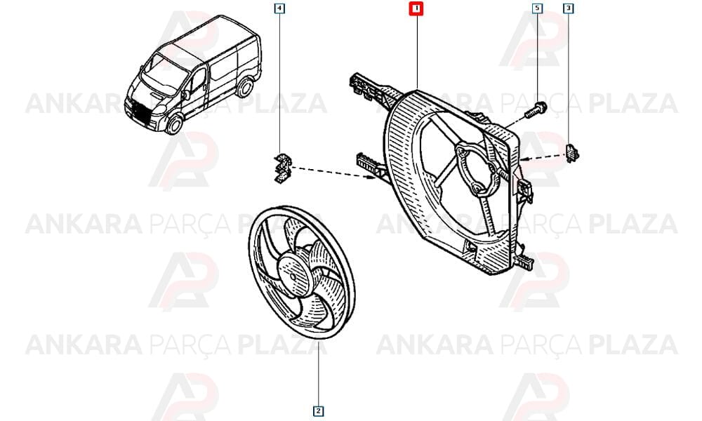 Trafic 2 Fan Davlumbazı Fan Şasesi 7701050191