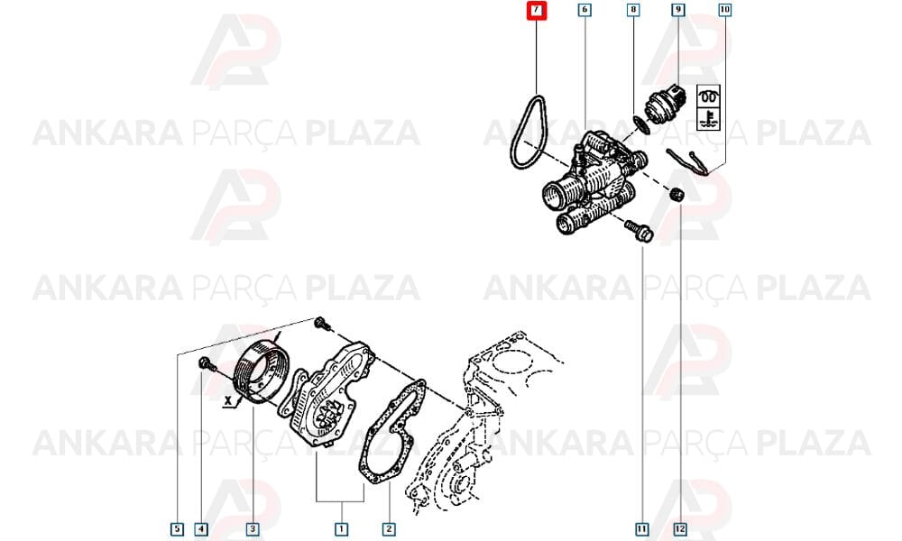 Megane 1.9 Turbo Dizel Termostat Contası Orijinal 7701050903