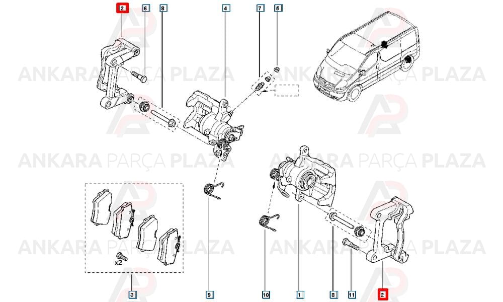 Trafic 2 2.0 Arka Kaliper Ayağı 7701050917