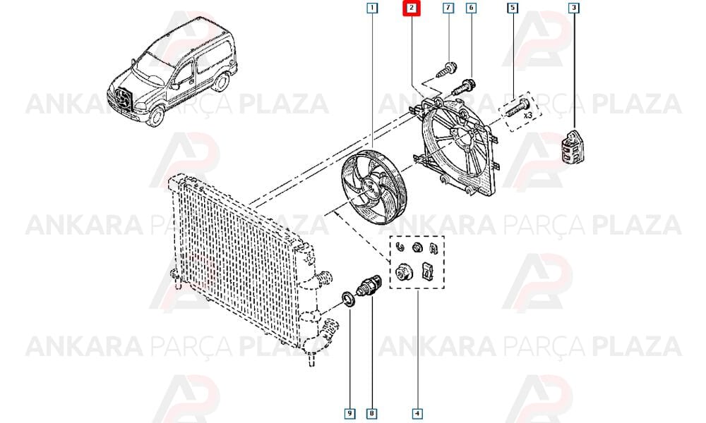 Kangoo 2 Fan Şasesi Ca Fc07 Fan Motor Çerçevesi 7701051488
