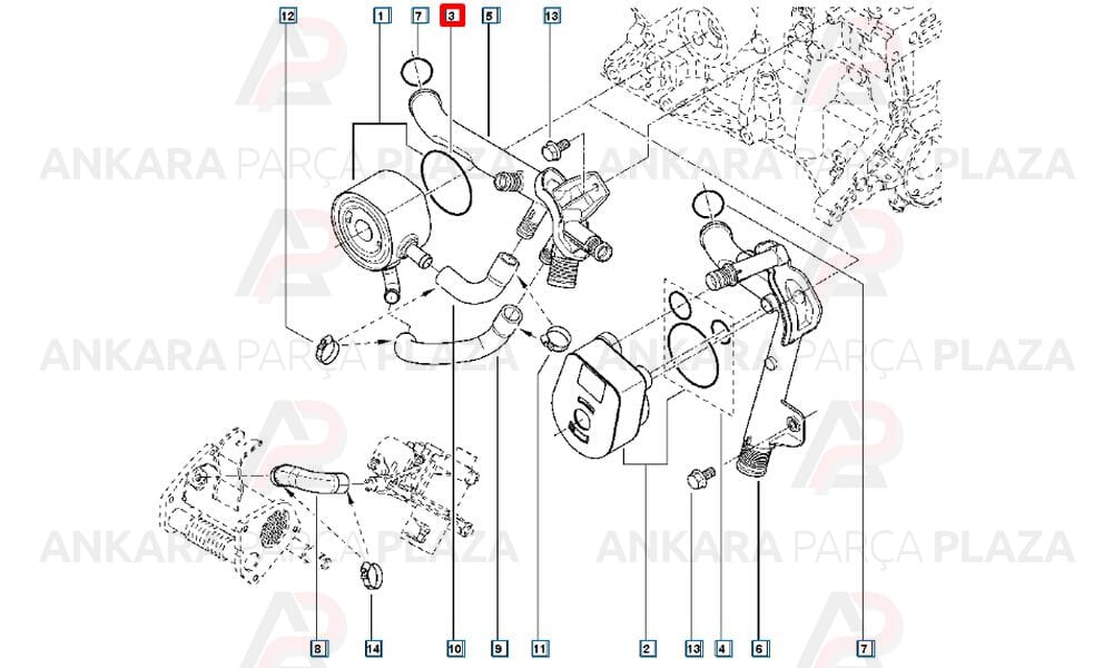 Kangoo Clio Megane 1.5Dci Motor Yağı Soğutucu Oringi Orijinal 7701051538