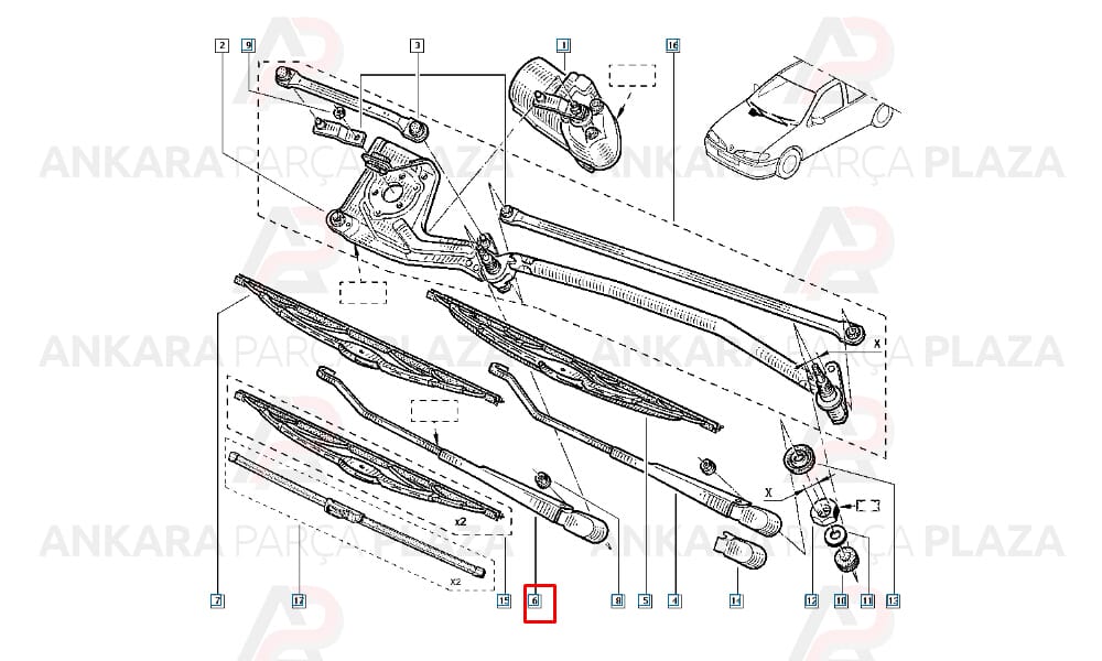 Megane Silecek Kolu Sağ Orjinal 7701051800