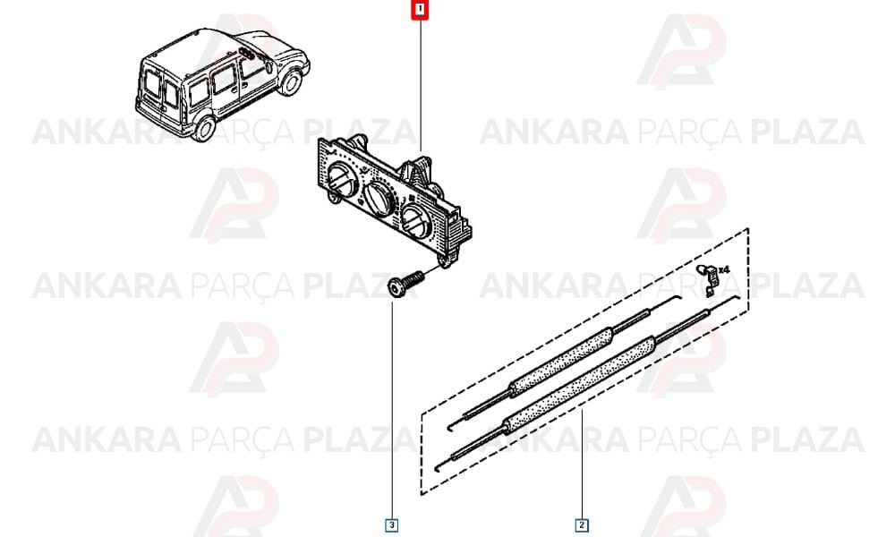 Kalorifer Kumanda Paneli Kangoo Klimasız 7701051895