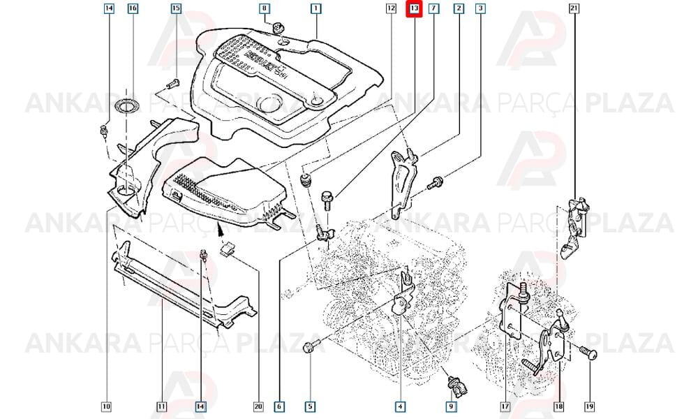 Motor Üst Kapak Burcu Laguna 1 - 2 Espace Trafic F9Q 1.9 Td 7701052768