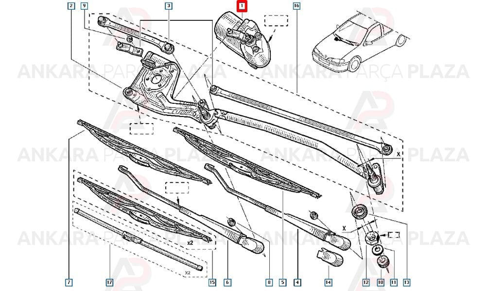 Megane 1 Silecek Motoru Seger