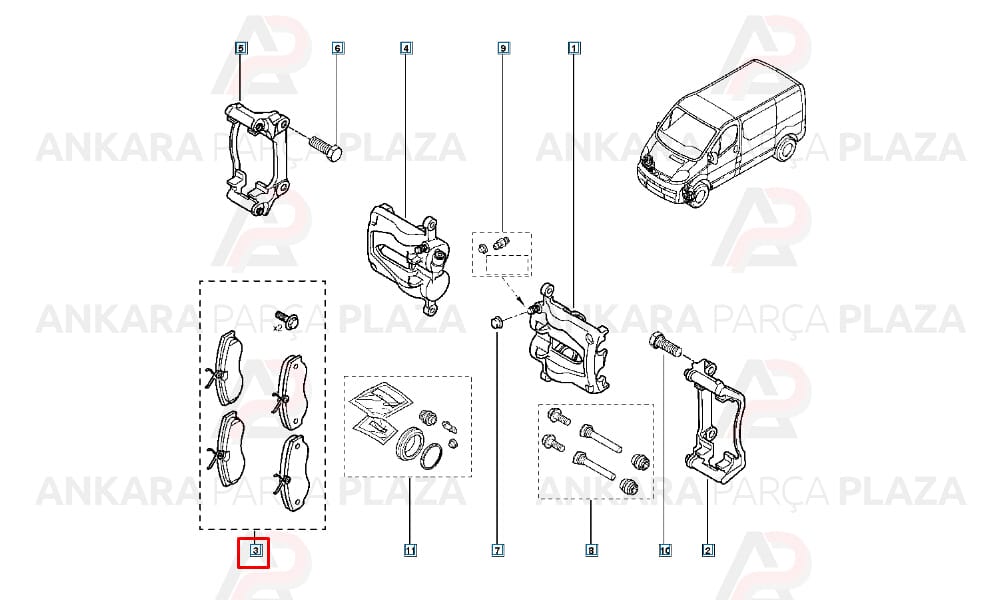 Ön Fren Balatası Renault : Trafic