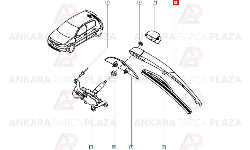 Megane 2 Hb Arka Silecek Kolu Hellux