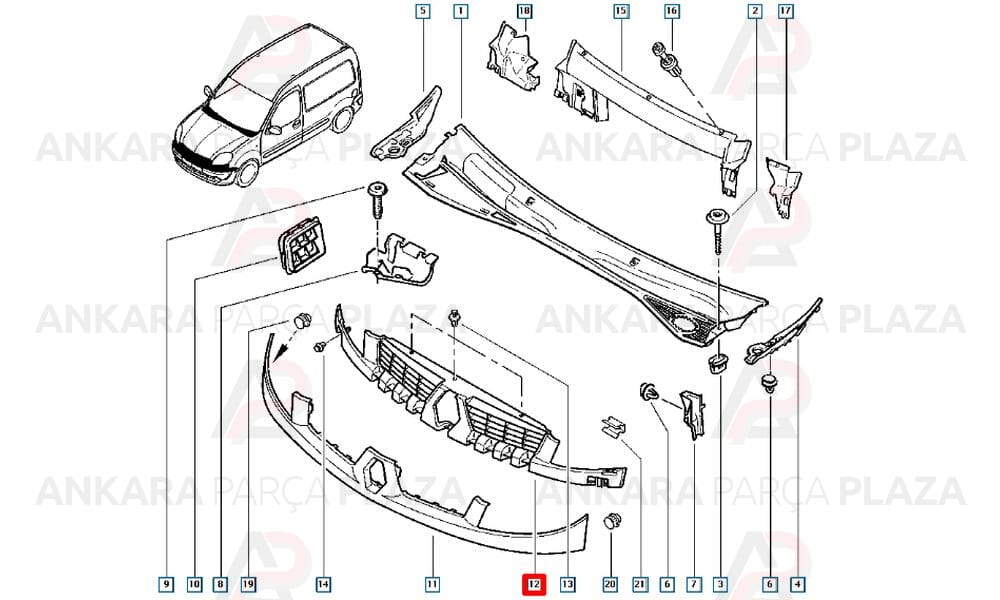 Ön Panjur Takımı Kangoo 2003 2006